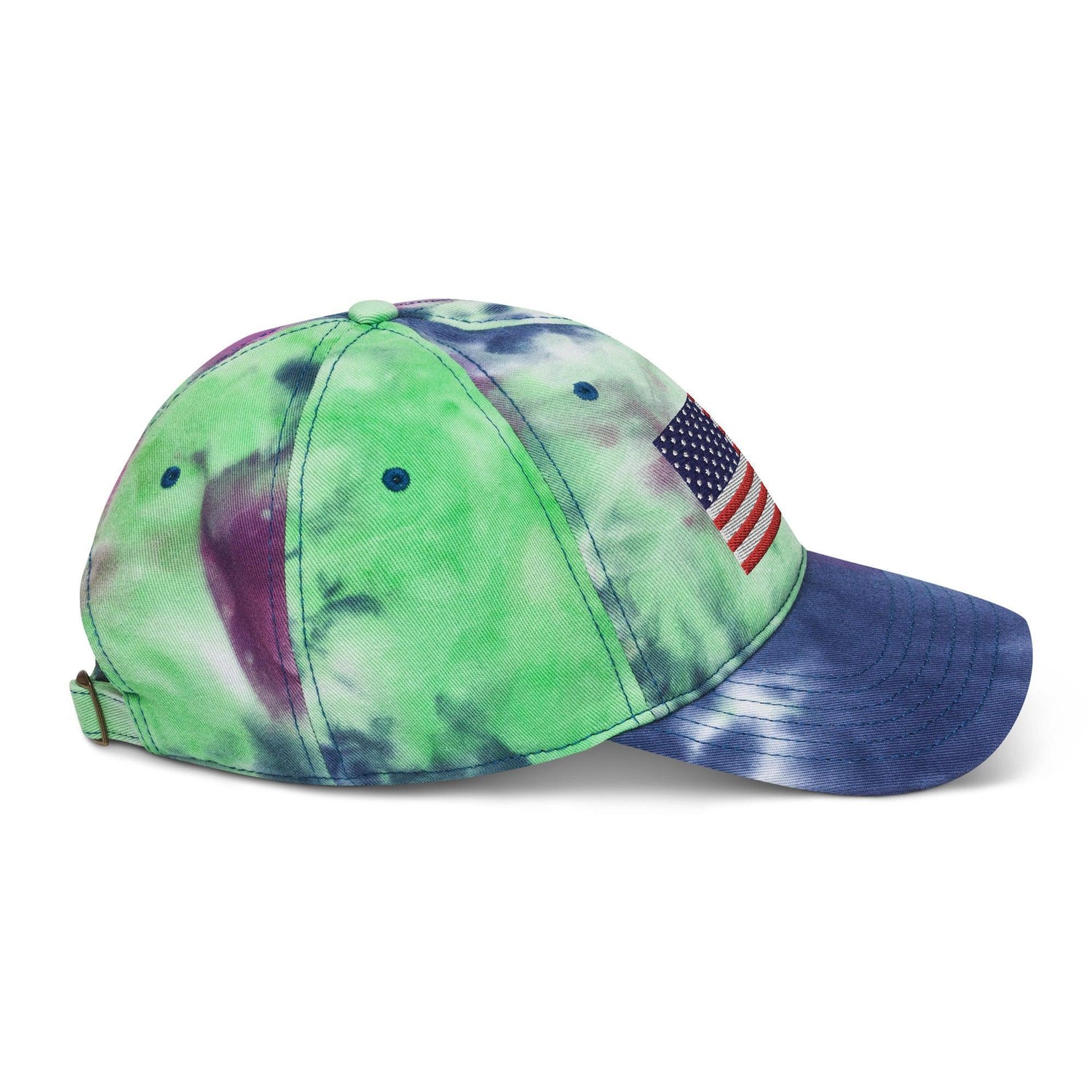 Embroidery American Flag Tie dye hat