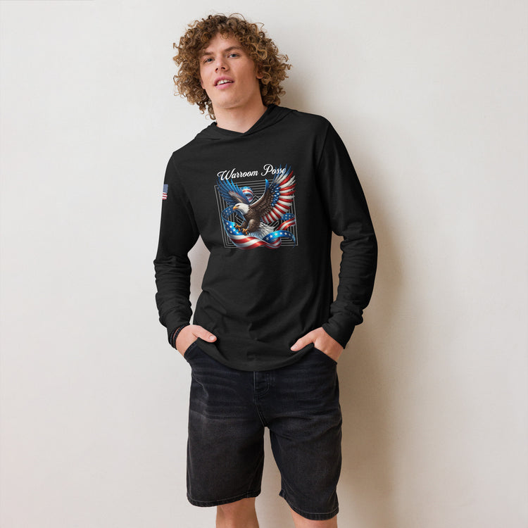 Warroom Posse Black Hooded Long-Sleeve T-Shirt - MessyBunFun - Your Destination for Stylish Unisex Clothing, Tops and bottoms - MessyBunFun.com