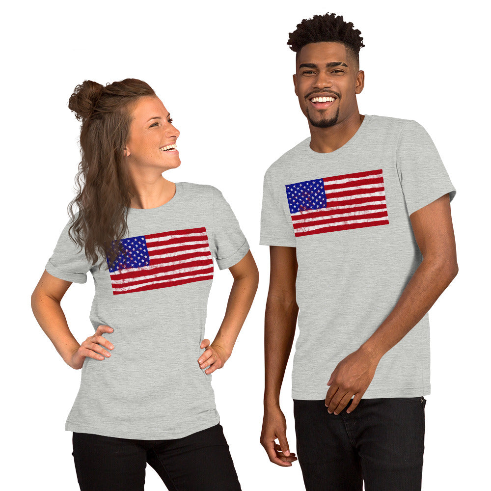 Spray Paint American Flag Unisex T-shirt - MessyBunFun - Your Destination for Stylish Unisex Clothing, Tops and bottoms - MessyBunFun.com