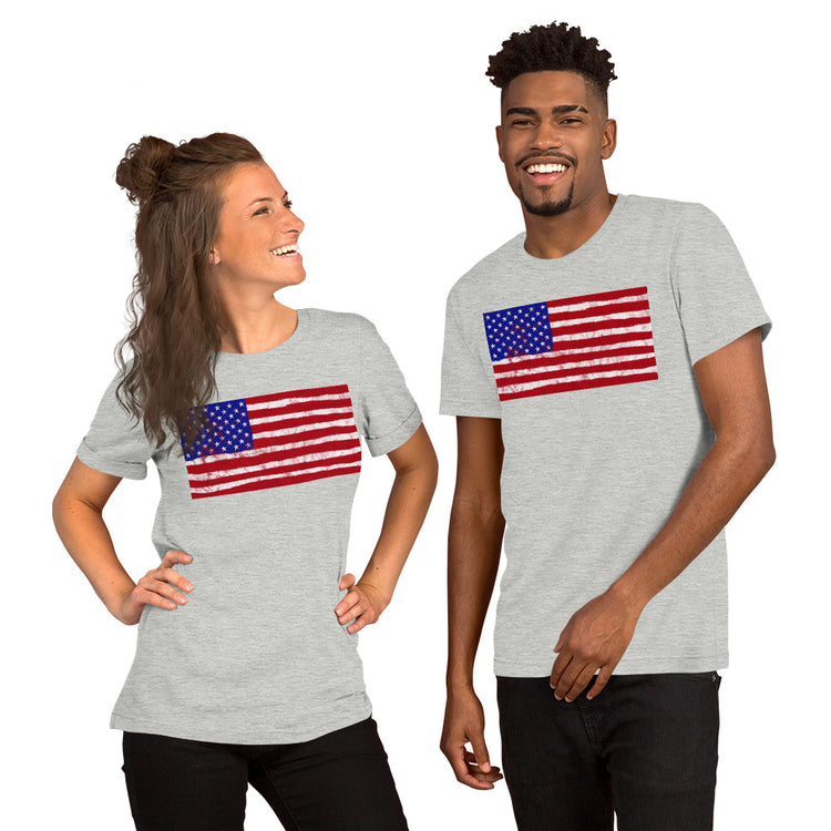 Spray Paint American Flag Unisex T-shirt - MessyBunFun - Your Destination for Stylish Unisex Clothing, Tops and bottoms - MessyBunFun.com