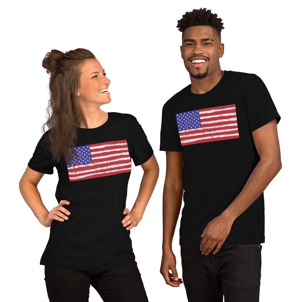 Spray Paint American Flag Unisex T-shirt - MessyBunFun - Your Destination for Stylish Unisex Clothing, Tops and bottoms - MessyBunFun.com