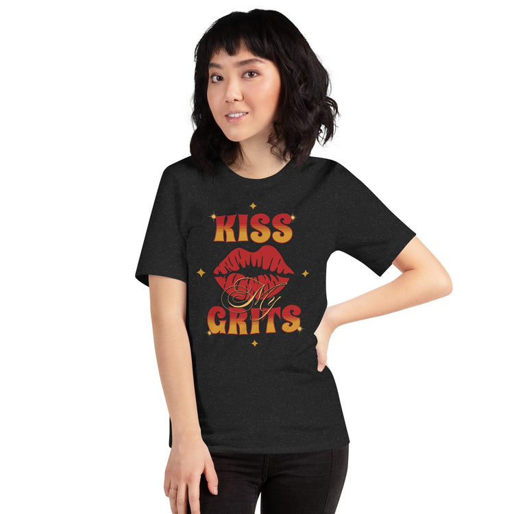 Kiss My Grits T-Shirt - MessyBunFun - Your Destination for Stylish Unisex Clothing, Tops and bottoms - MessyBunFun.com