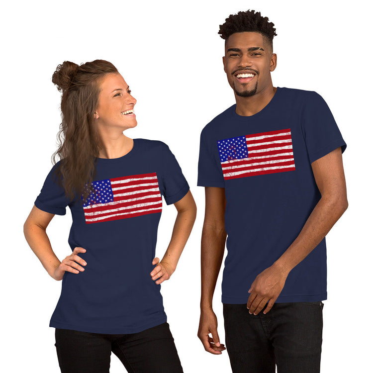 Spray Paint American Flag Unisex T-shirt - MessyBunFun - Your Destination for Stylish Unisex Clothing, Tops and bottoms - MessyBunFun.com