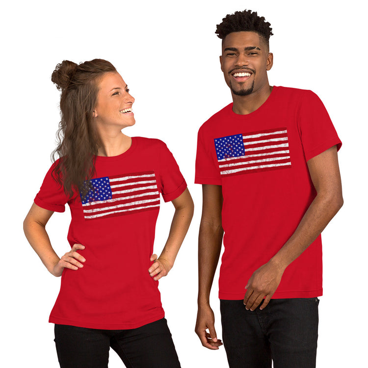 Spray Paint American Flag Unisex T-shirt - MessyBunFun - Your Destination for Stylish Unisex Clothing, Tops and bottoms - MessyBunFun.com