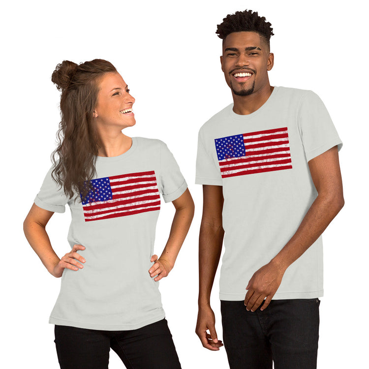 Spray Paint American Flag Unisex T-shirt - MessyBunFun - Your Destination for Stylish Unisex Clothing, Tops and bottoms - MessyBunFun.com