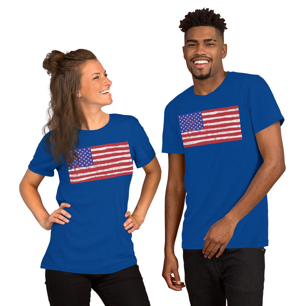 Spray Paint American Flag Unisex T-shirt - MessyBunFun - Your Destination for Stylish Unisex Clothing, Tops and bottoms - MessyBunFun.com