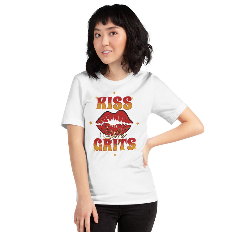 Kiss My Grits T-Shirt - MessyBunFun - Your Destination for Stylish Unisex Clothing, Tops and bottoms - MessyBunFun.com