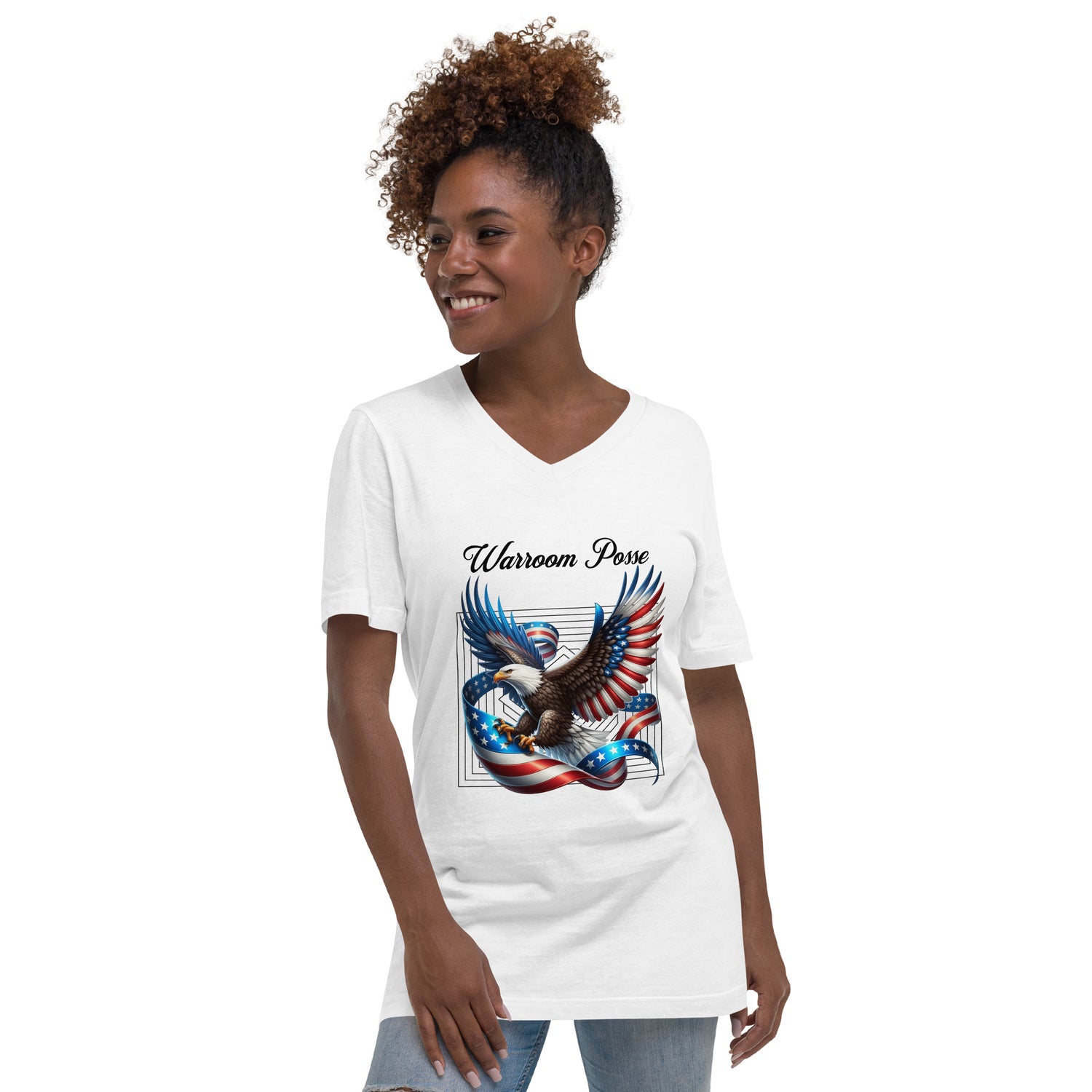 Warroom Posse Unisex Short Sleeve V-Neck T-Shirt - MessyBunFun - Your Destination for Stylish Unisex Clothing, Tops and bottoms - MessyBunFun.com