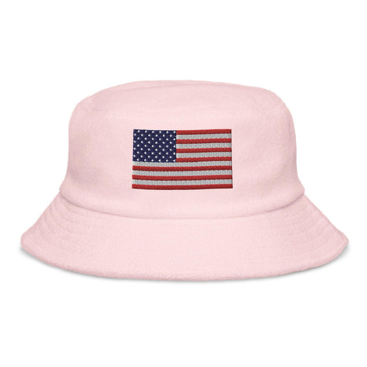 Embroidered Unstructured Terry Cloth Bucket Hat