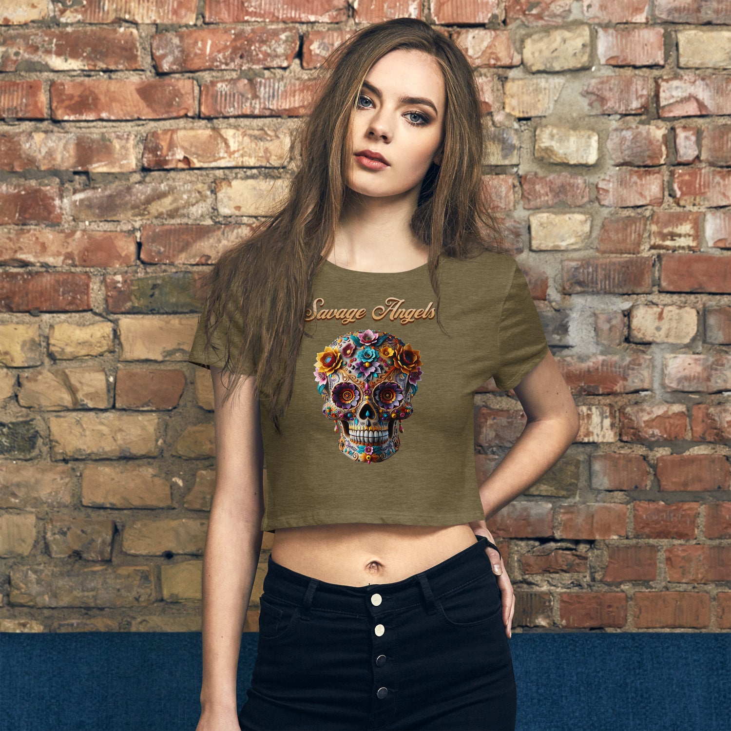 Savage Angels Women’s Crop T-shirt - MessyBunFun - Your Destination for Stylish Unisex Clothing, Tops and bottoms - MessyBunFun.com