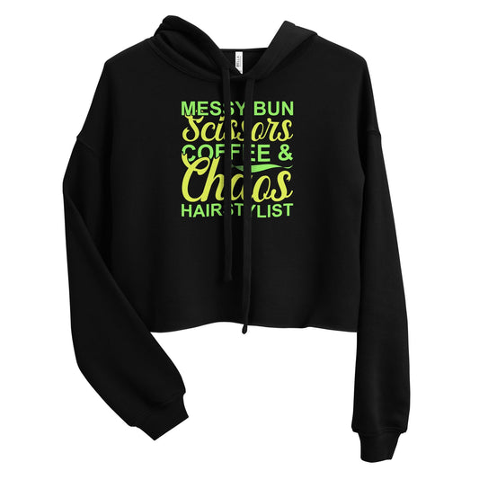 Scissors Coffee and Chaos Crop Hoodie