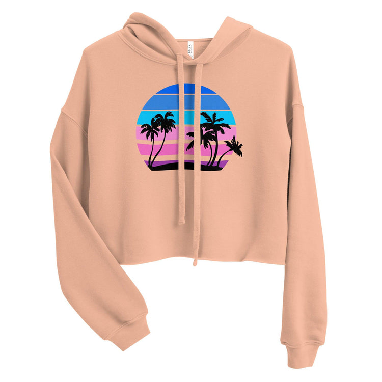 Pink Beach Crop Hoodie