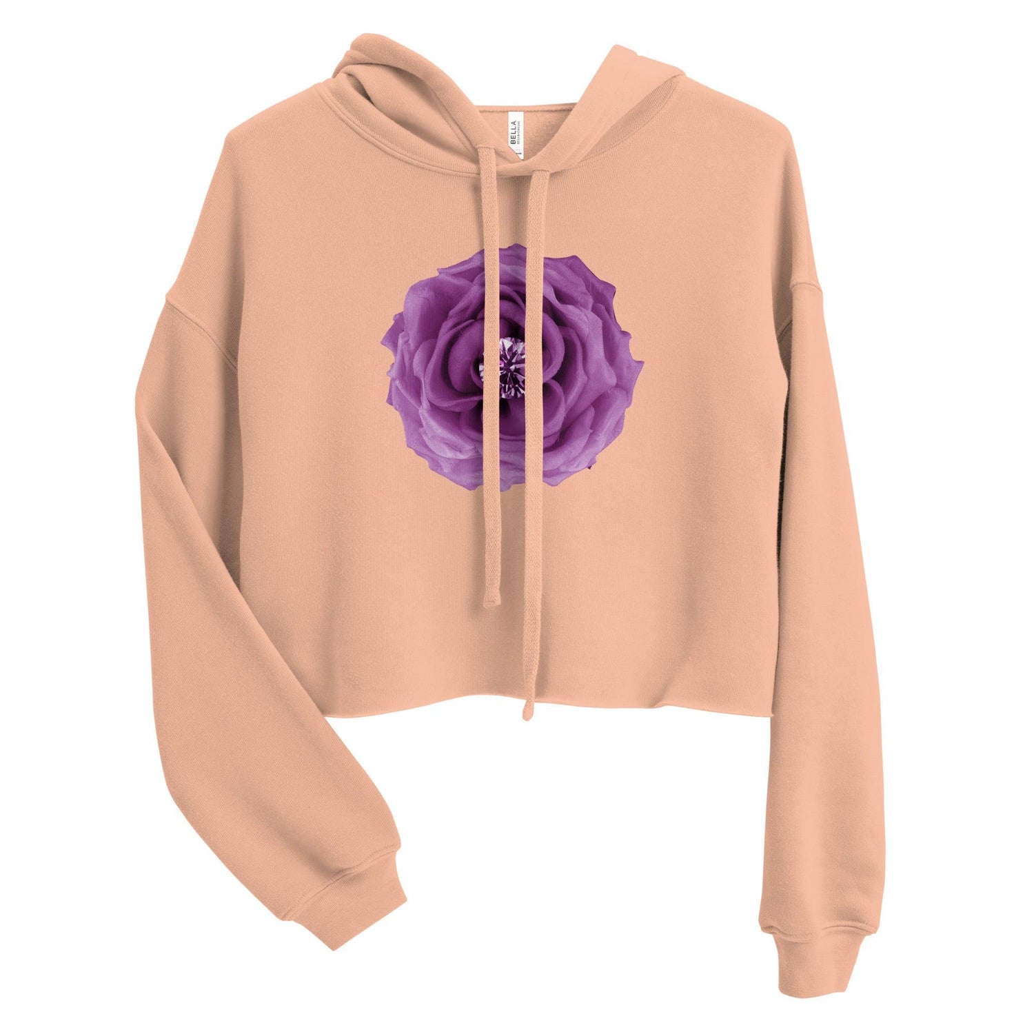 Purple Peony Crop Hoodie