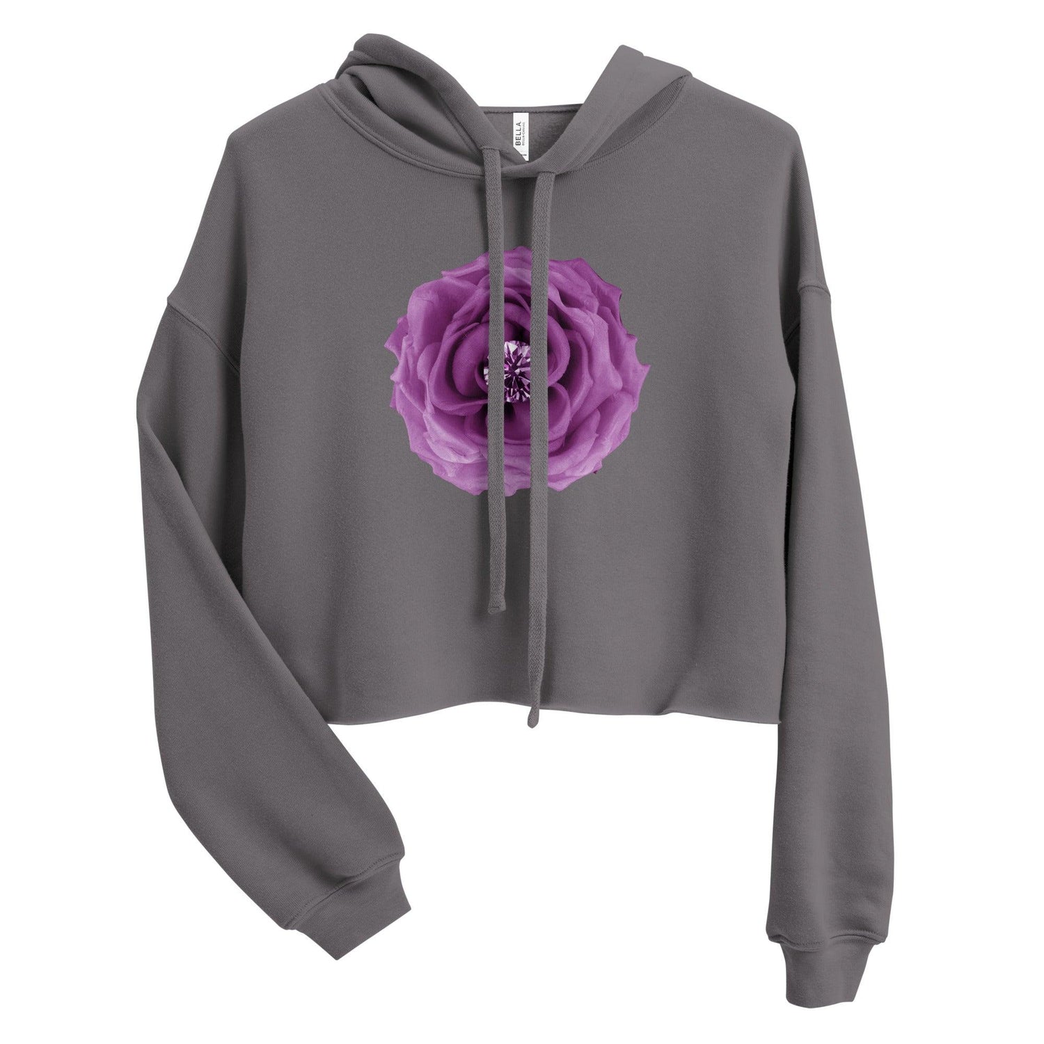 Purple Peony Crop Hoodie