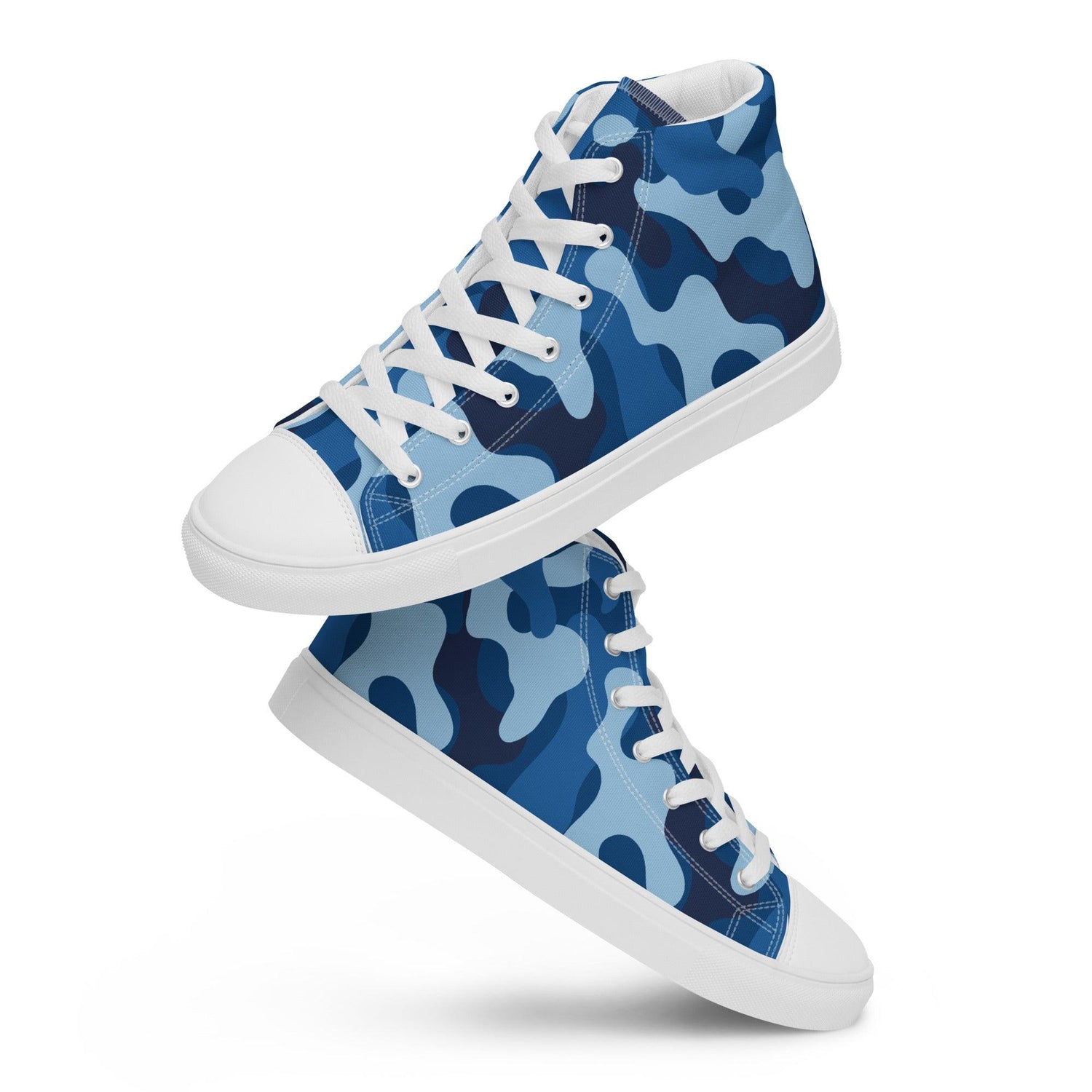 Blue Camo Women’s High Top Canvas Shoes