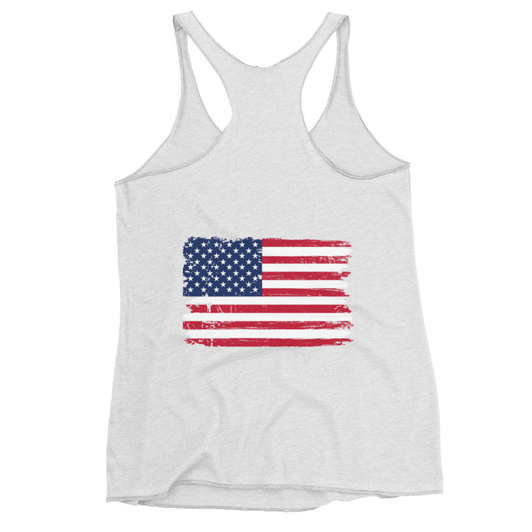 Savage Angels   Distressed Flag Women's Racerback Tank - MessyBunFun - Your Destination for Stylish Unisex Clothing, Tops and bottoms - MessyBunFun.com