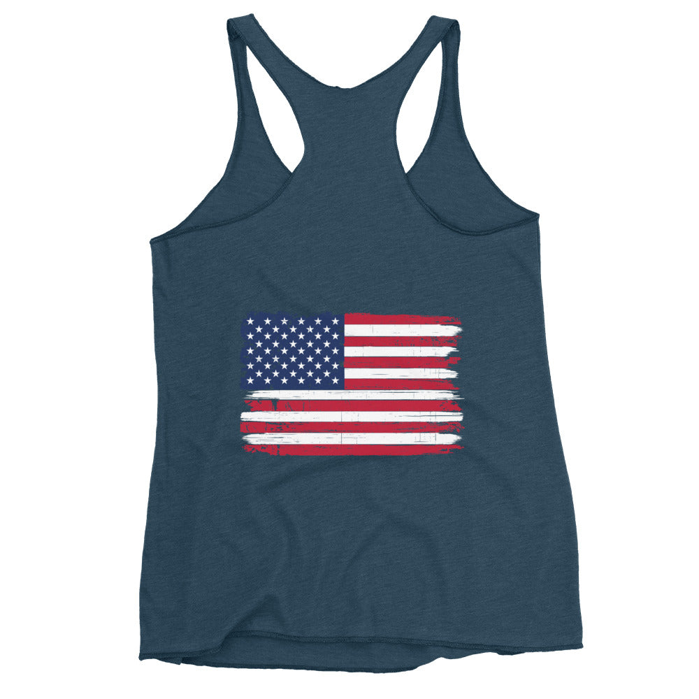 Savage Angels   Distressed Flag Women's Racerback Tank - MessyBunFun - Your Destination for Stylish Unisex Clothing, Tops and bottoms - MessyBunFun.com