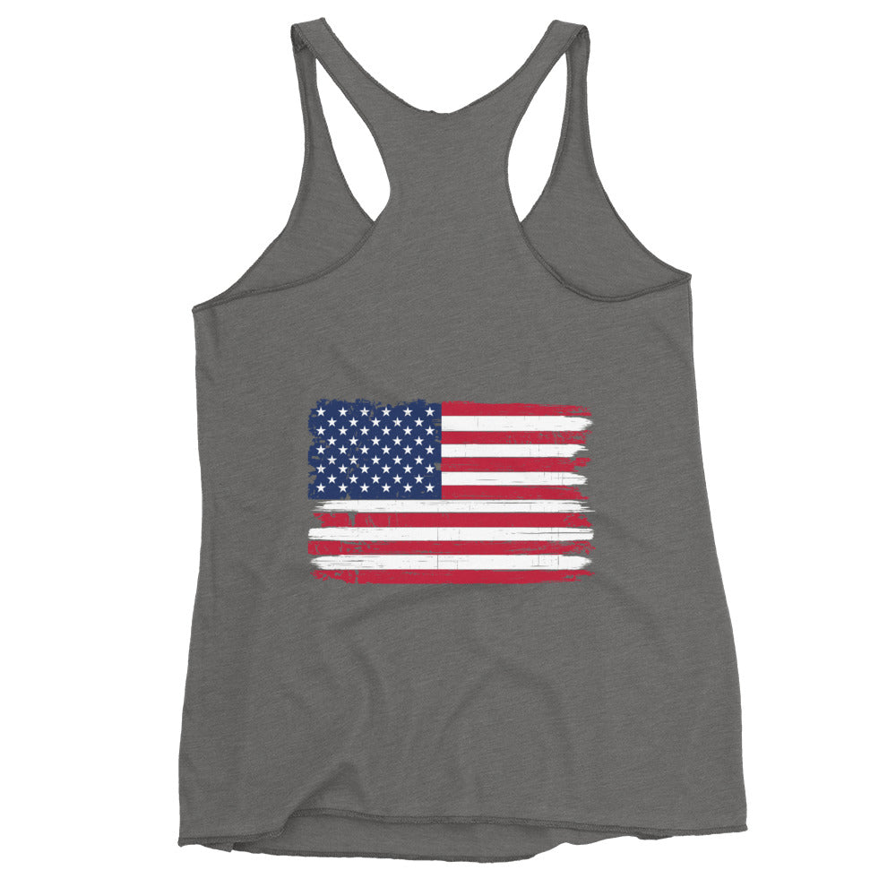 Savage Angels   Distressed Flag Women's Racerback Tank - MessyBunFun - Your Destination for Stylish Unisex Clothing, Tops and bottoms - MessyBunFun.com