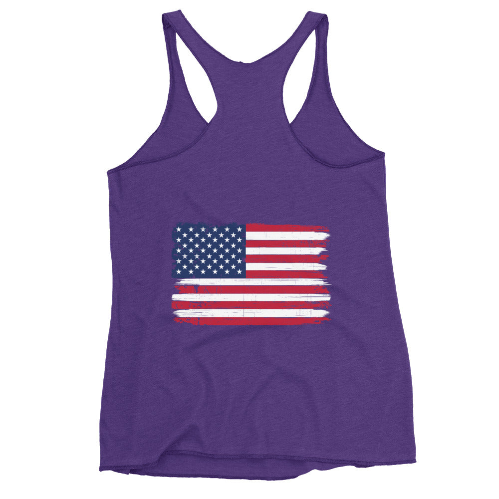 Savage Angels   Distressed Flag Women's Racerback Tank - MessyBunFun - Your Destination for Stylish Unisex Clothing, Tops and bottoms - MessyBunFun.com