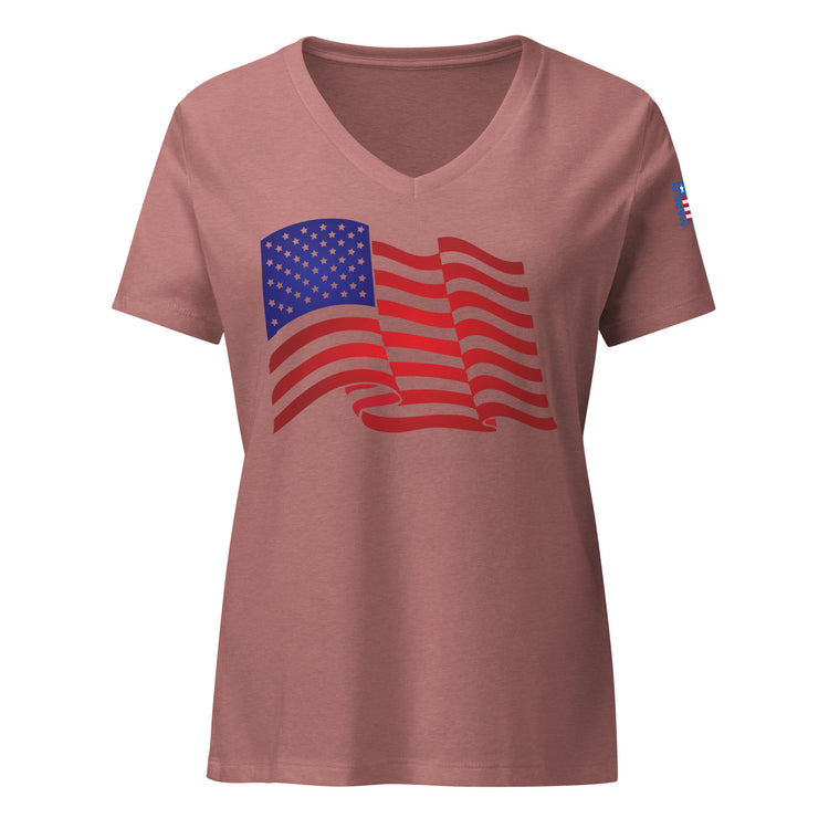 Waving Flag Women’s Relaxed V-neck T-shirt