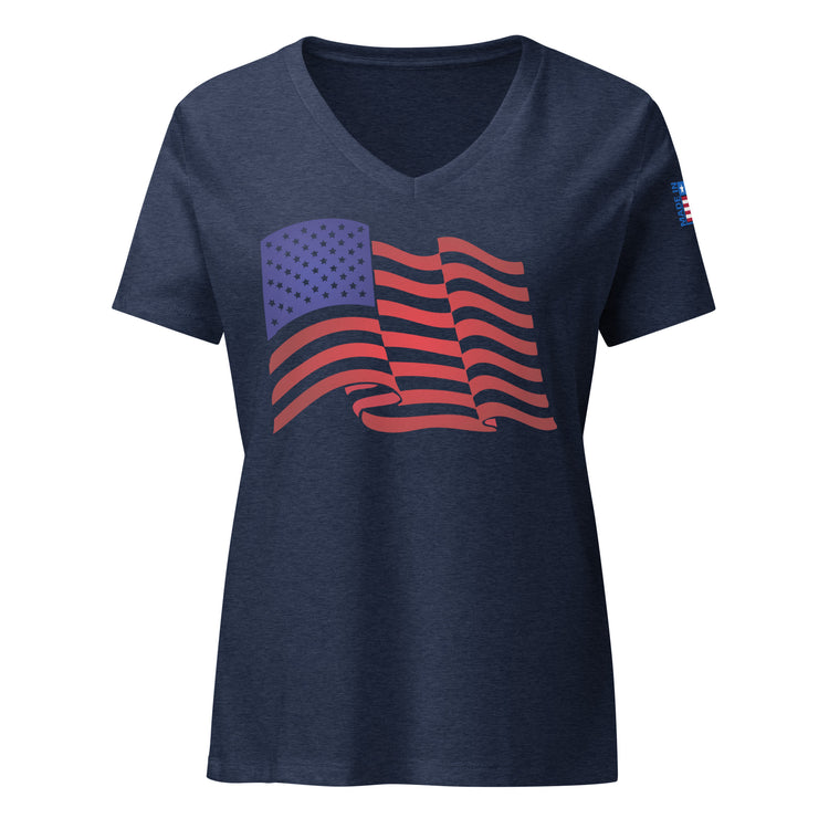 Waving Flag Women’s Relaxed V-neck T-shirt