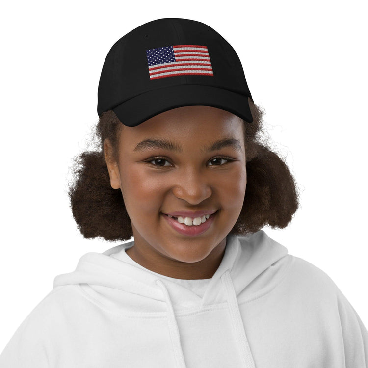 Embroidered American Flag Youth Baseball Hat