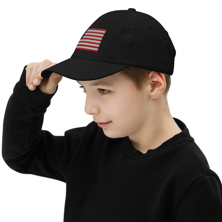 Embroidery American Flag Youth Baseball Cap - MessyBunFun - Your Destination for Stylish Unisex Clothing, Tops and bottoms - MessyBunFun.com