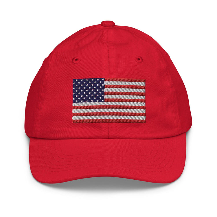 Embroidered American Flag Youth Baseball Hat