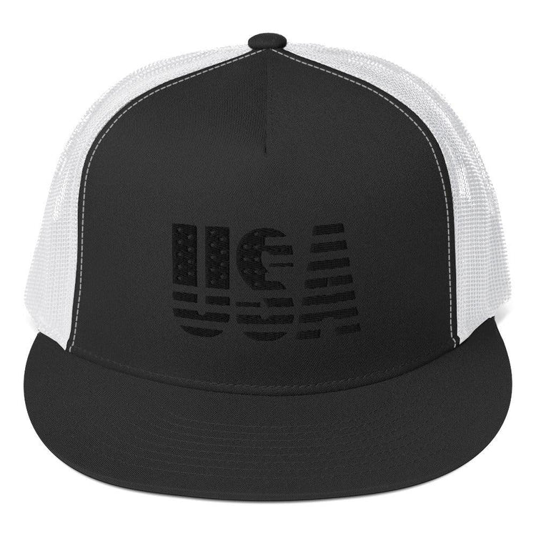 USA Flat Bill Mesh Back Trucker Hat