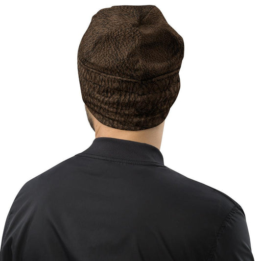 Brown Leather Beanie