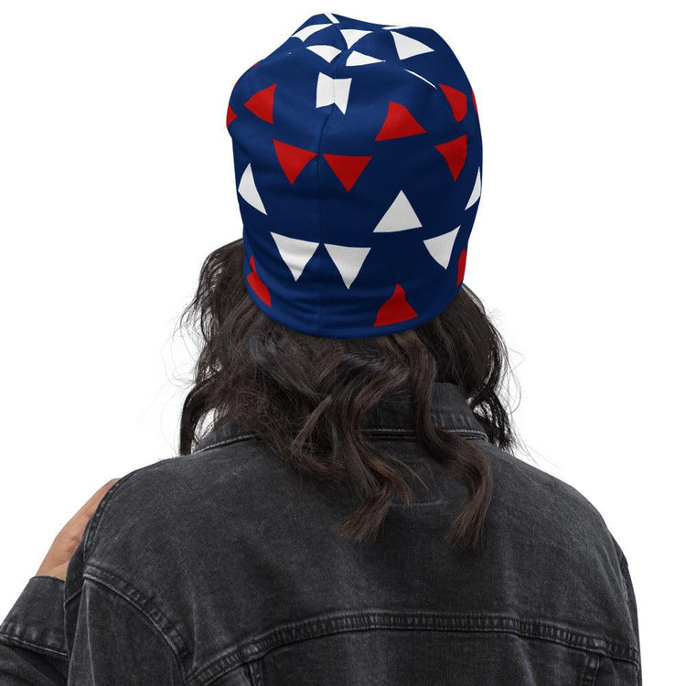 Red White and Blue Triangles Beanie