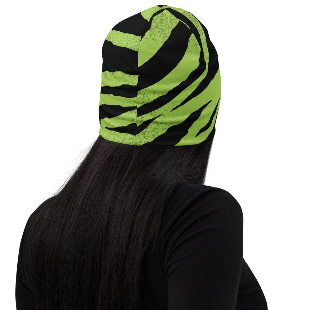 Green and Black Tiger Stripes Beanie