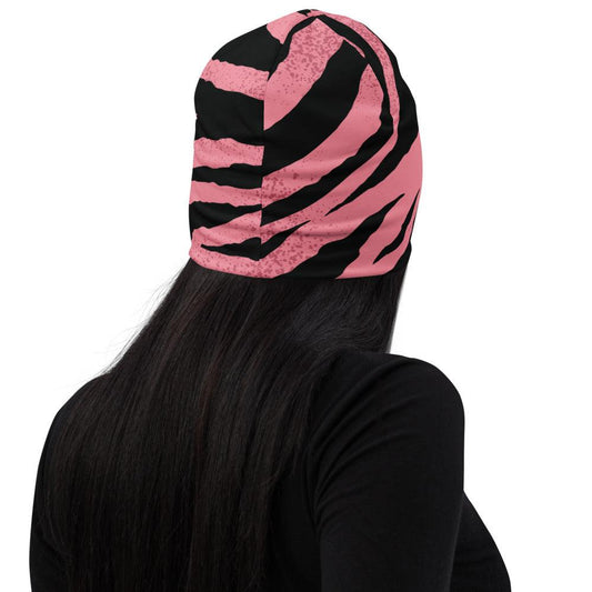 Pink and Black Tiger Stripes Beanie