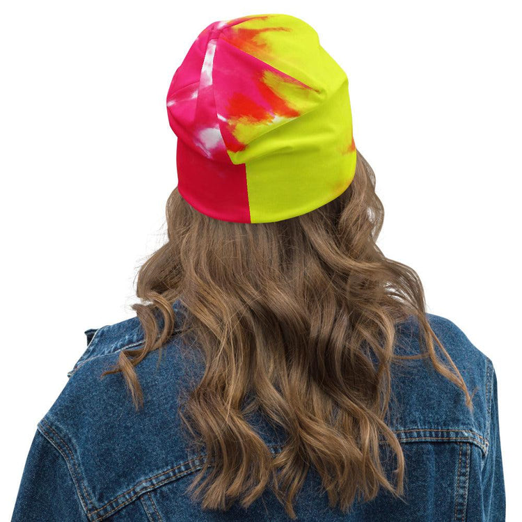 Tie-Dye Red and Yellow Beanie