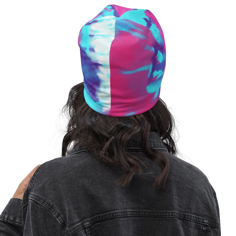 Tie-Dye Pink and Blue Beanie