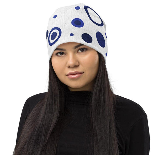 Blue Dots and Circles Beanie