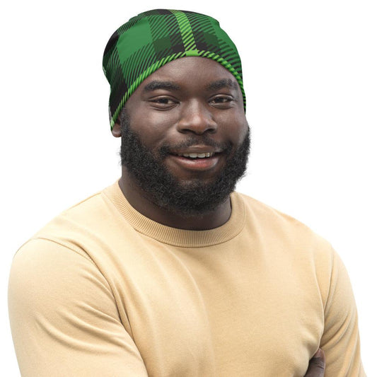 Green Buffalo Plaid Beanie