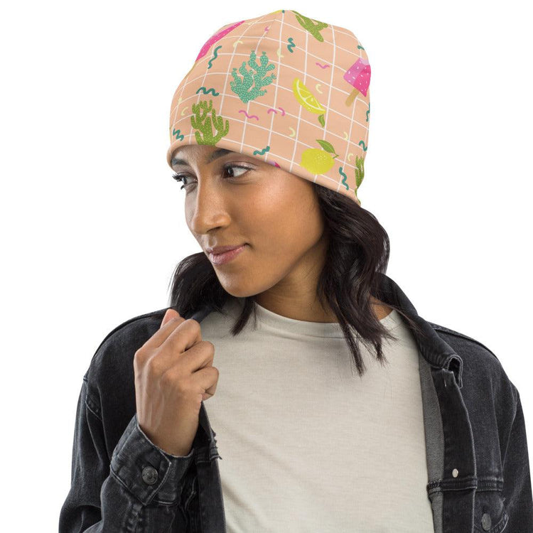 Pink Ice-Cream Peach Beanie