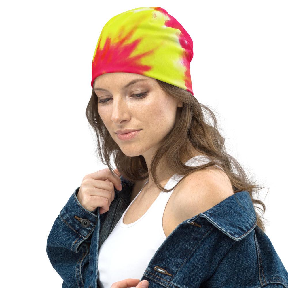 Tie-Dye Red and Yellow Beanie