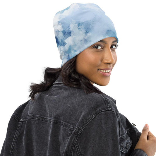 Blue Clouds Beanie - MessyBunFun - Your Destination for Stylish Unisex Clothing, Tops and bottoms - MessyBunFun.com