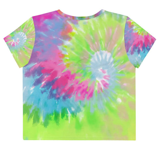 Green and Pink Crop T-Shirt