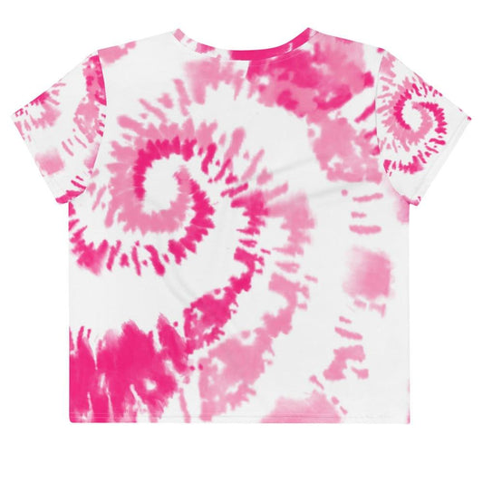 Tie-Dye Pink and White Women's Crop T-Shirt
