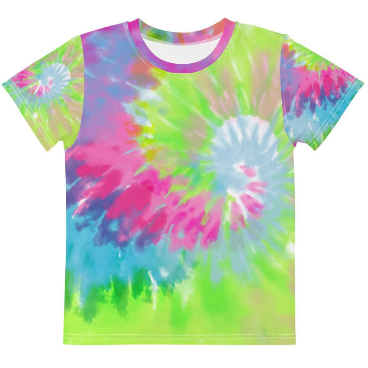 Pink Blue Green Kids Crew Neck T-shirt - MessyBunFun - Your Destination for Stylish Unisex Clothing, Tops and bottoms - MessyBunFun.com