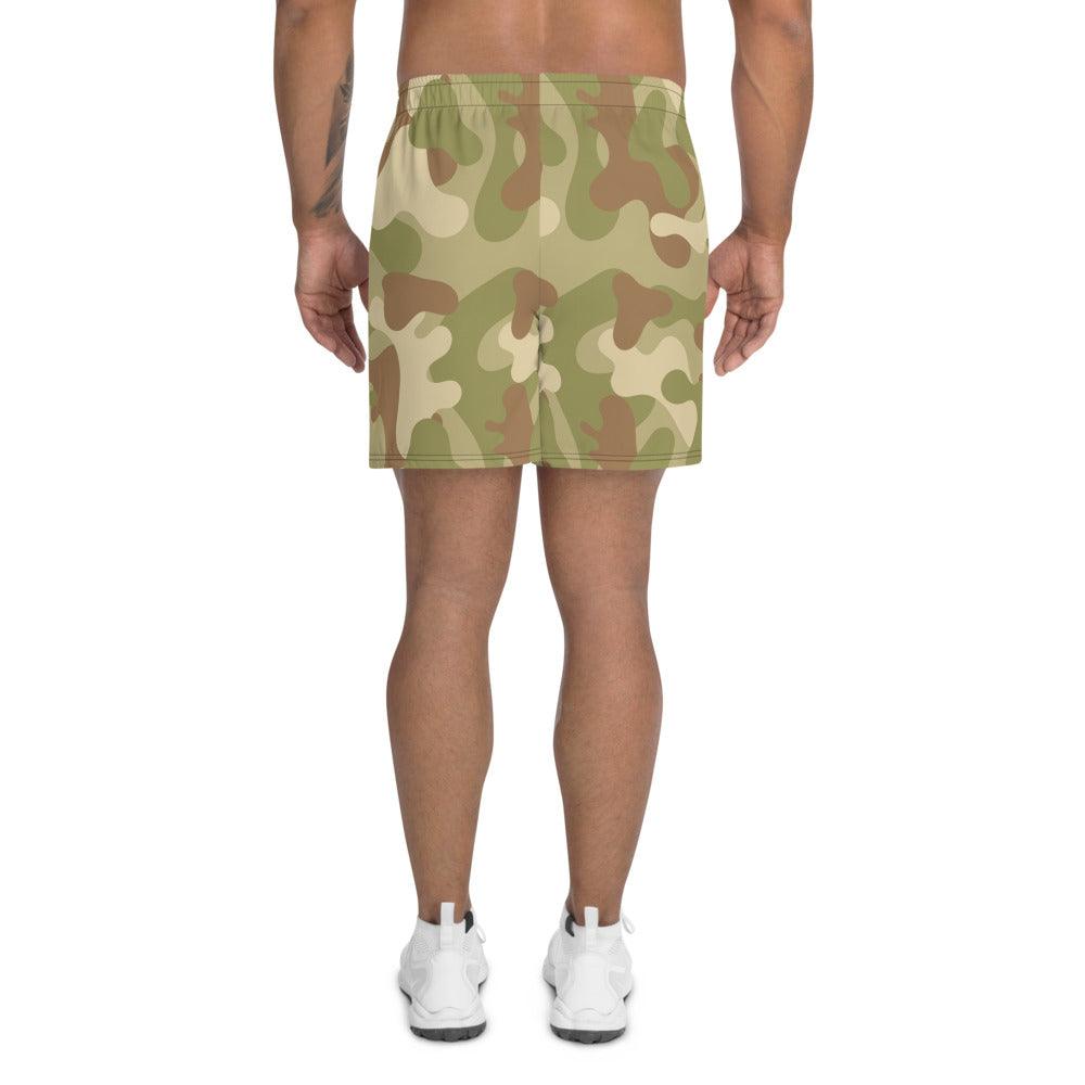 Light Green Camo Men's Athletic Long Shorts