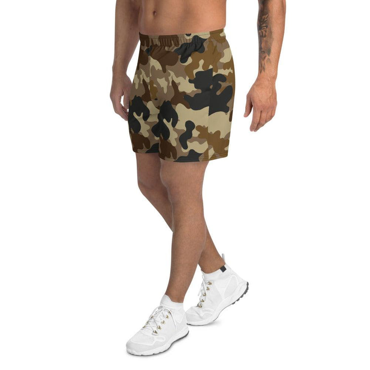 Brown Camo Men's Athletic Long Shorts