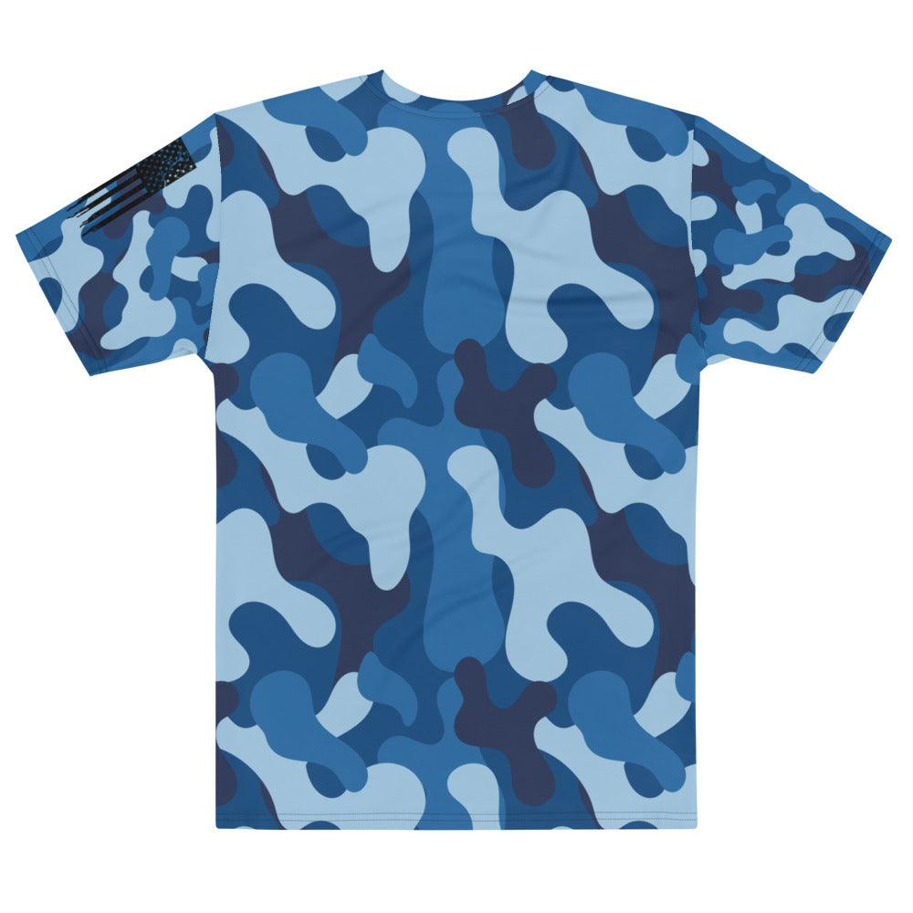 Black Flag on Blue Camo Men's T-shirt - MessyBunFun - Your Destination for Stylish Unisex Clothing, Tops and bottoms - MessyBunFun.com