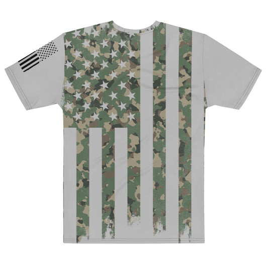 Camo Flag on Gray Men's T-shirt