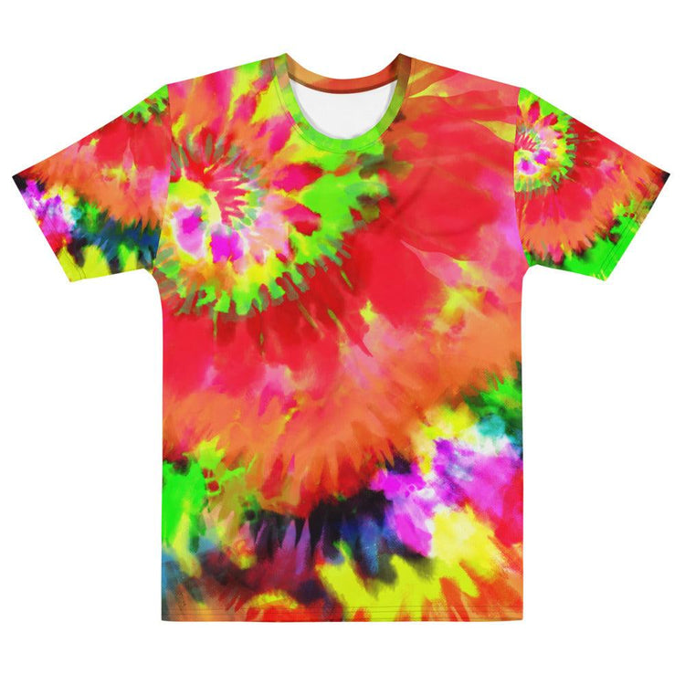 Red and Green Tie-Dyed Men's T-shirt