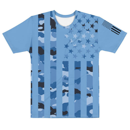Blue Camo Flag Men's T-shirt