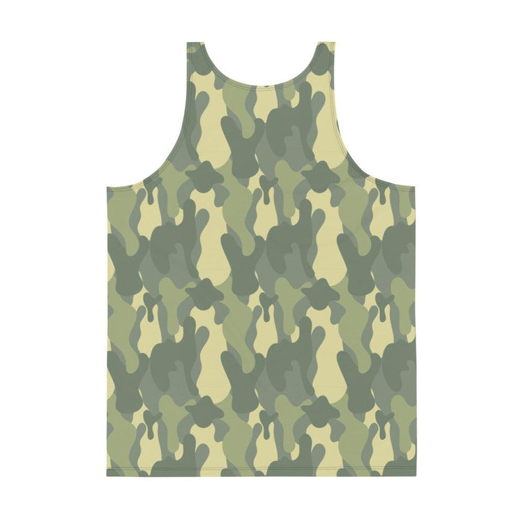 Green Camo with Flag Unisex Tank Top - MessyBunFun - Your Destination for Stylish Unisex Clothing, Tops and bottoms - MessyBunFun.com